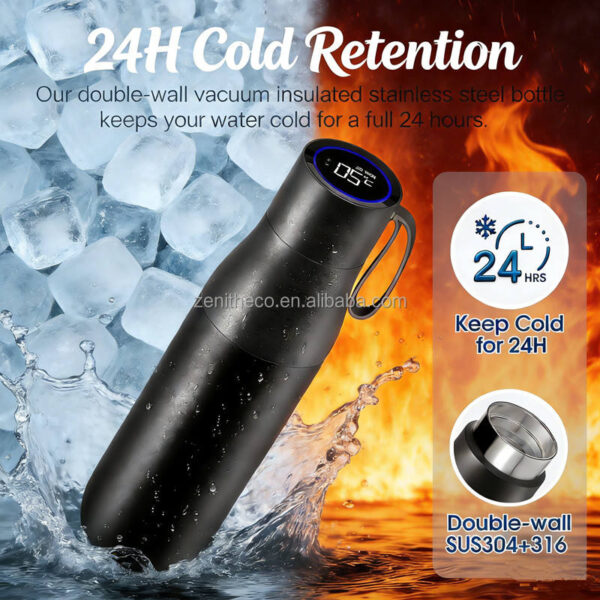 Insulated Stainless Steel Sports Water Flask App UV Self-Cleaning Electronic Smart Water Bottle with App Smart Coffee Mug Warmer