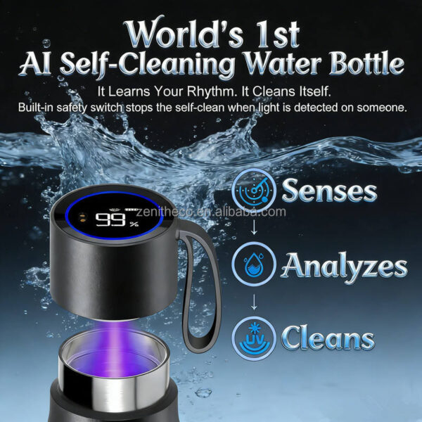 Insulated Stainless Steel Sports Water Flask App UV Self-Cleaning Electronic Smart Water Bottle with App Smart Coffee Mug Warmer